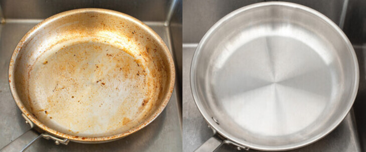 How-To-Clean-A-Burnt-Pan-With-Vinegar